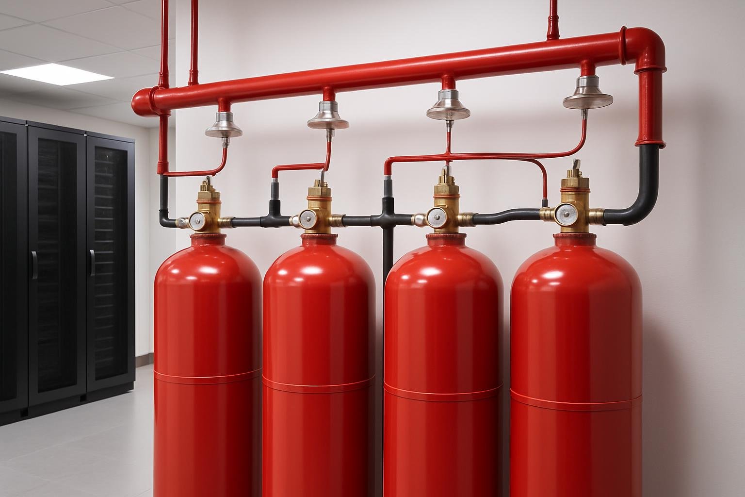 FM-200 clean-agent suppression cylinders